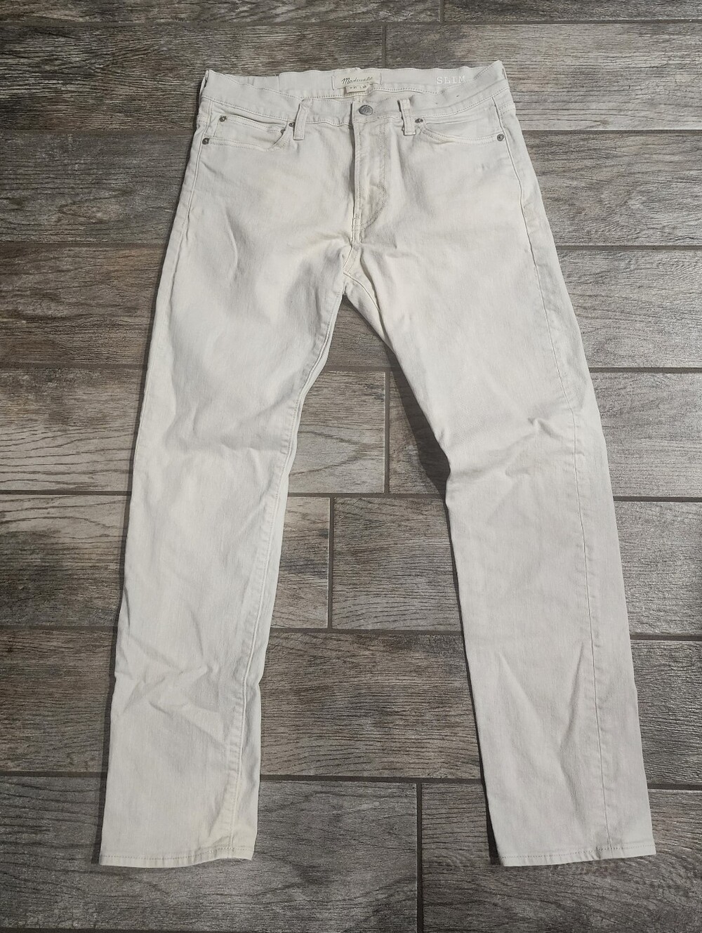 Madewell 31x32 Cream Denim Jeans Slim